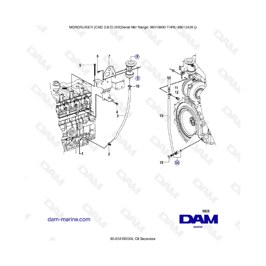 MERCRUISER CMD 2.8 ES 200 - Oil separator