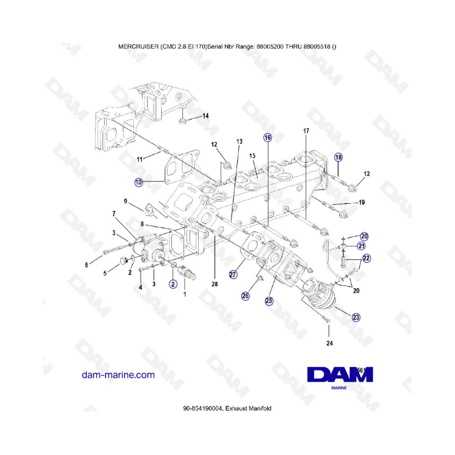 MERCRUISER CMD 2.8 ES 170 - Exhaust manifold