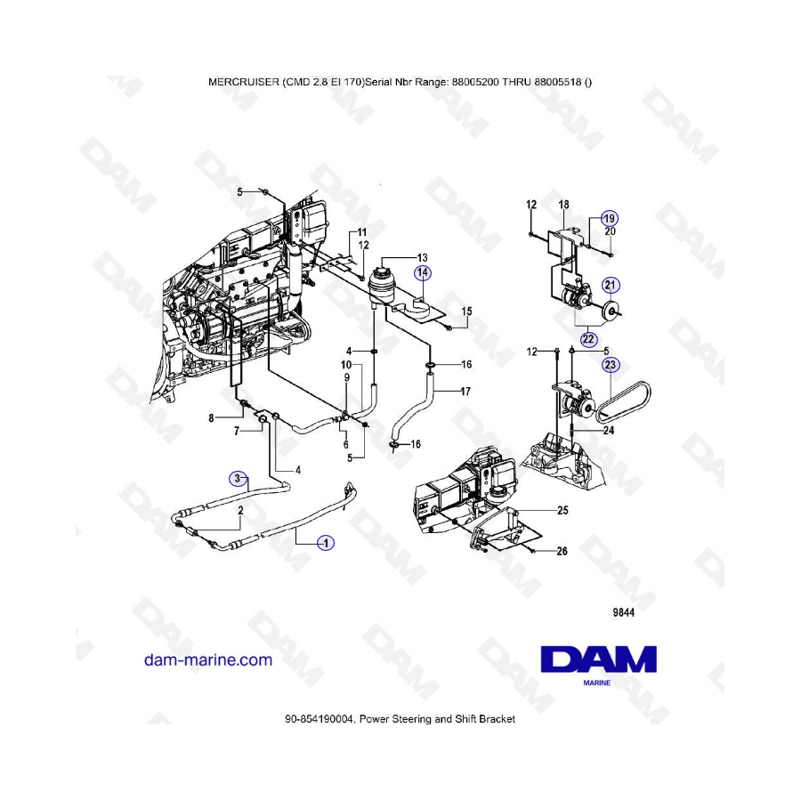 MERCURISER CMD 2.8 ES 170 - Oil system components