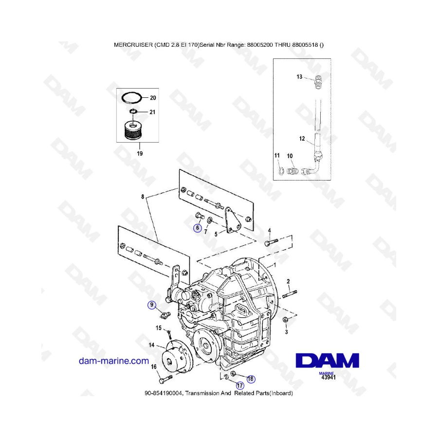 MERCRUISER CMD 2.8 EX 170 - Transmission & Related parts (inboard)