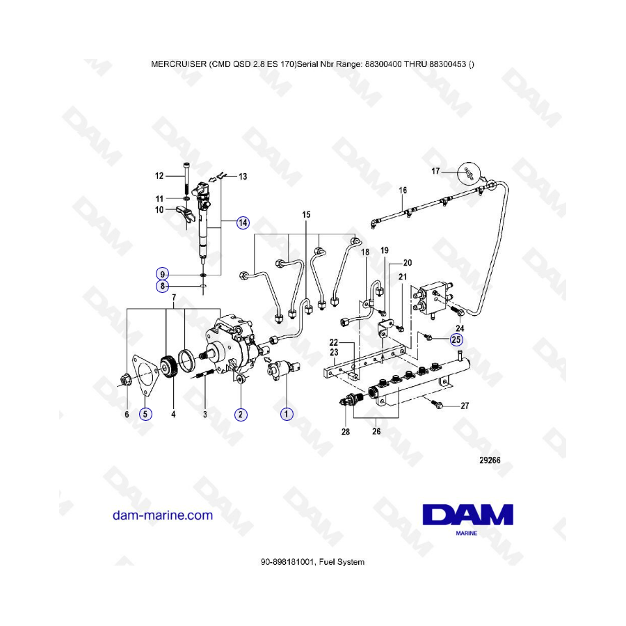 MERCURISER CMD QSD 2.8 ES 170 - Fuel system