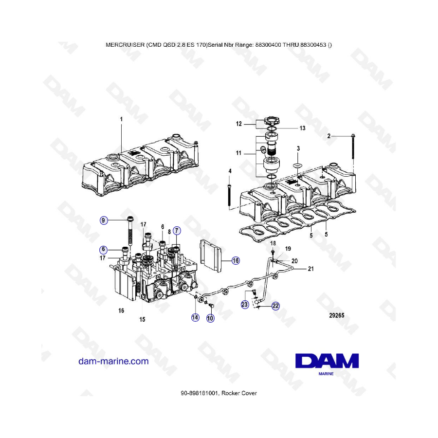 MERCRUISER CMD QSD 2.8 EX 170 - Rocker cover