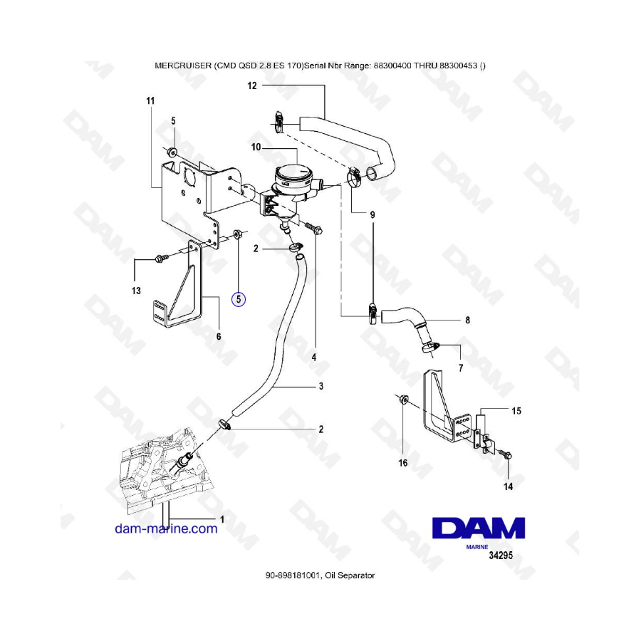 MERCURISER CMD QSD 2.8 ES 170 - Oil separator