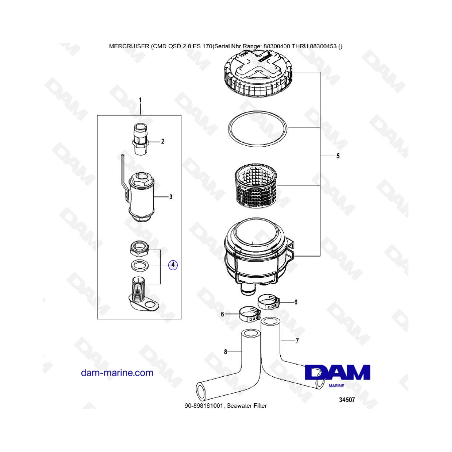 MERCURISER CMD QSD 2.8 ES 170 - Seawater filter