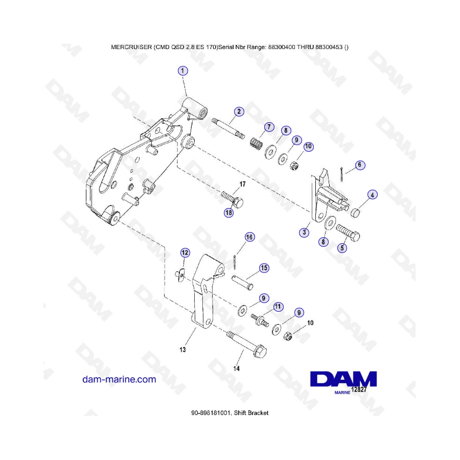 MERCURISER CMD QSD 2.8 ES 170 - Shift bracket