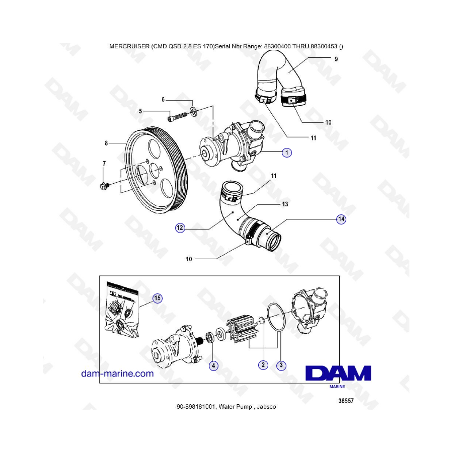 MERCURISER CMD QSD 2.8 ES 170 - Bomba de agua, jabsco