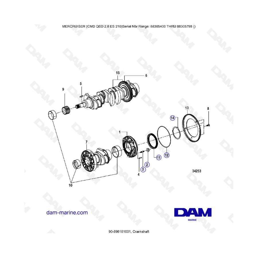 MERCURISER CMD QSD 2.8 ES 210 - Cigüeñal