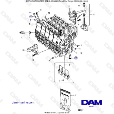 Mercruiser Cmd Qsd Es Cylinder Block Dam Marine