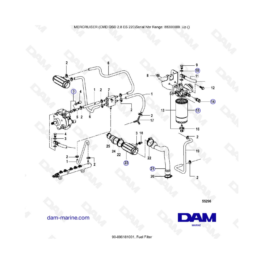 MERCRUISER CMD QSD 2.8 ES 220 - Fuel filter