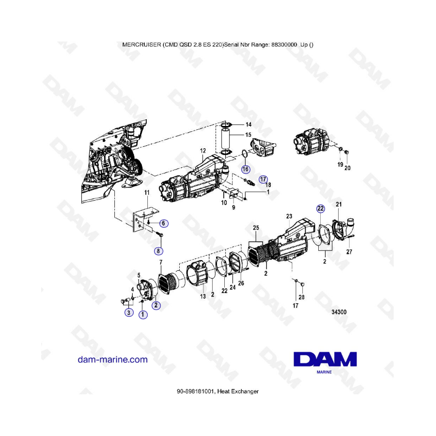 MERCRUISER CMD QSD 2.8 ES 220 - Heat exchanger