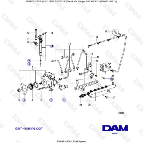 Mercruiser Cmd Qsd Es Fuel System Dam Marine