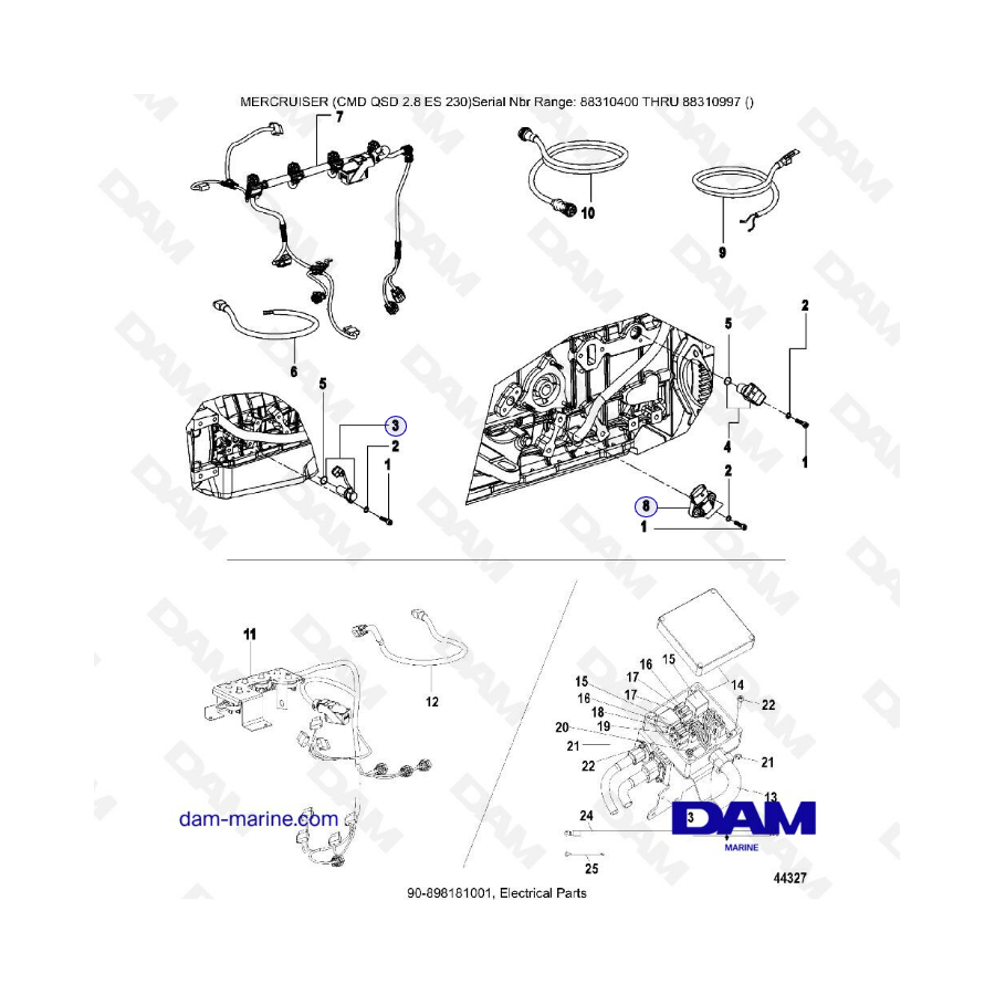 MERCRUISER CMD QSD 2.8 EI 170 - Electrical parts