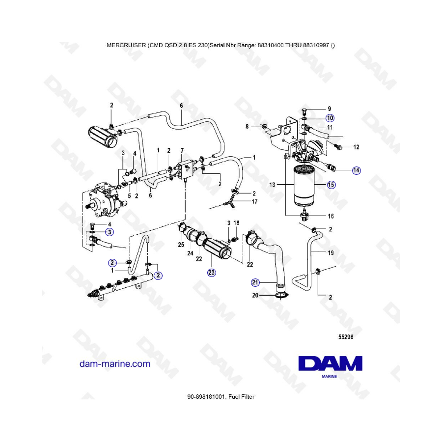 MERCRUISER CMD QSD 2.8 EI 170 - Fuel filter