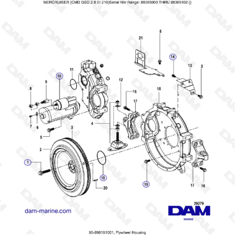 MERCRUISER CMD QSD 2.8 EI 210 - Caja volante