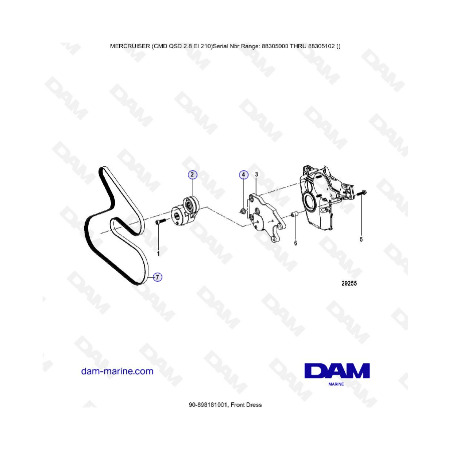 MERCRUISER CMD QSD 2.8 EI 210 - Front dress