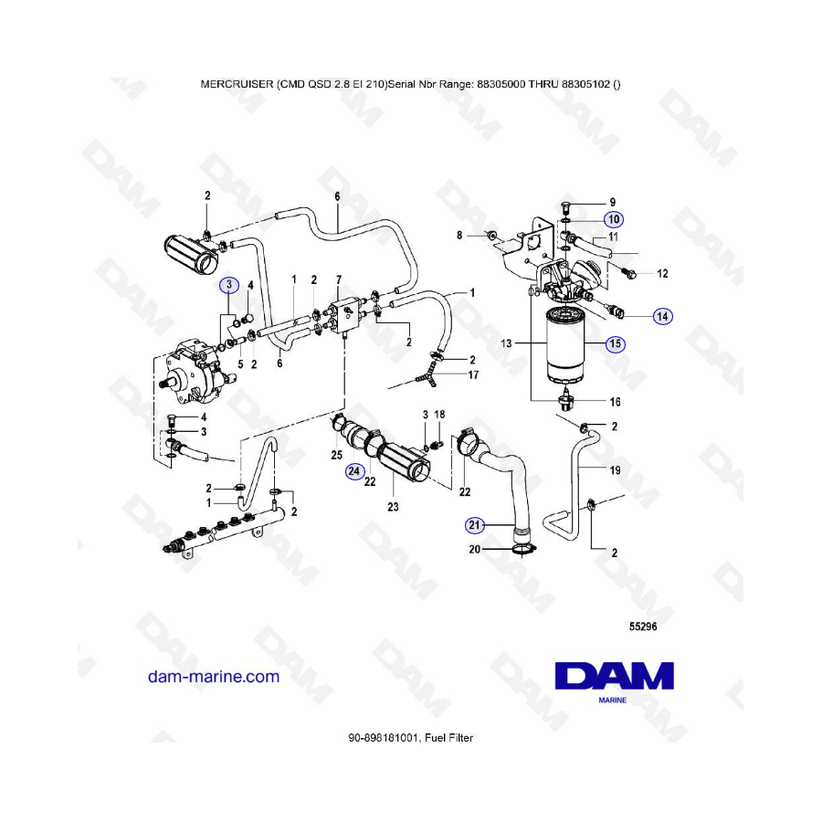 MERCRUISER CMD QSD 2.8 EI 210 - Fuel filter