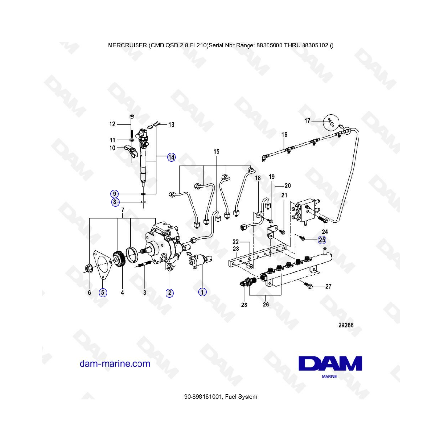 MERCRUISER CMD QSD 2.8 EI 210 - Fuel system