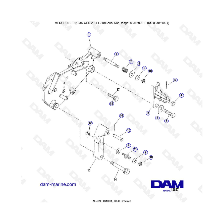 MERCRUISER CMD QSD 2.8 EI 210 - Shift bracket