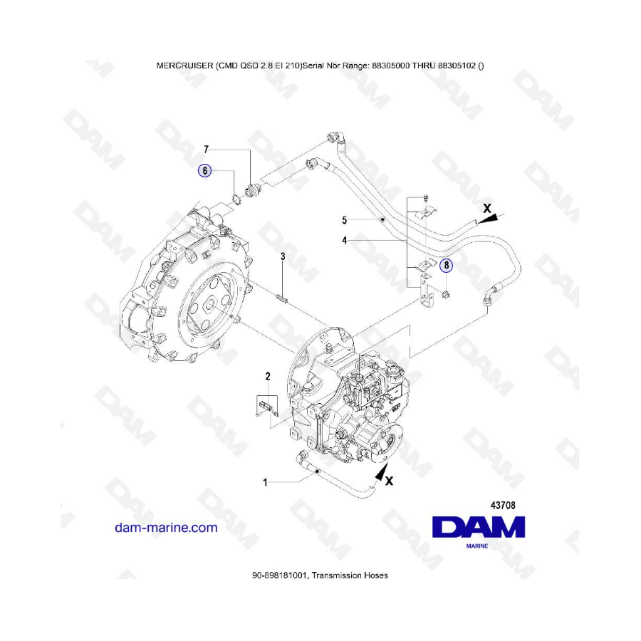 MERCRUISER CMD QSD 2.8 EI 210 - Manguitos de transmision