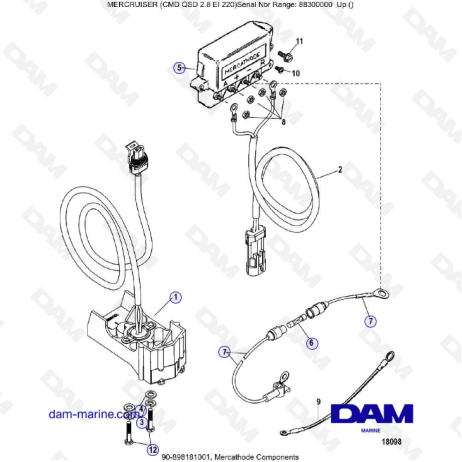 MERCRUISER CMD QSD 2.8 EI 220 - Componentes Mercathode