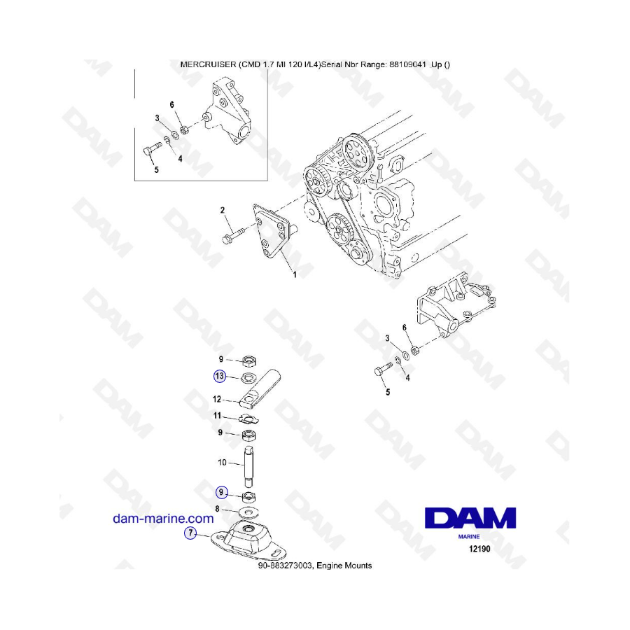 MERCRUISER CMD 1.7L MI 120 - Engine Mount