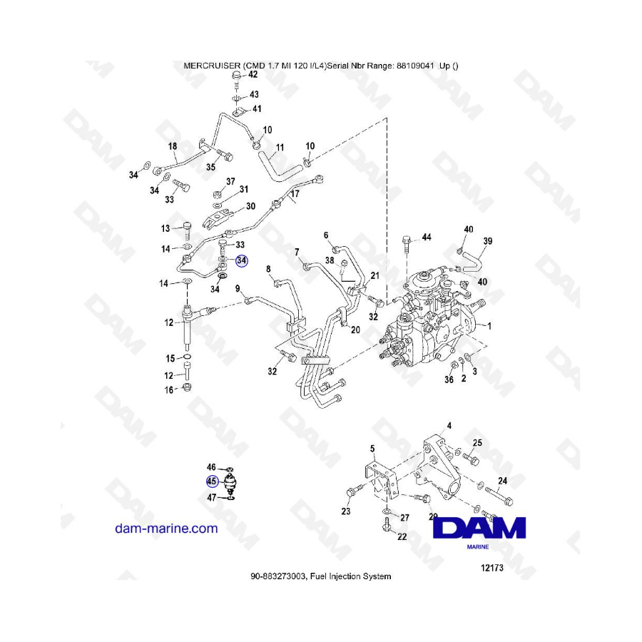 MERCRUISER CMD 1.7L MI 120 - Fuel injection system