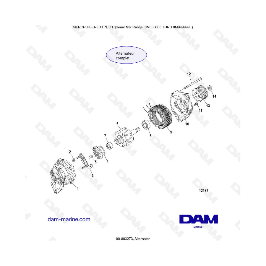 MERCRUISER D1.7L DTI - Alternador