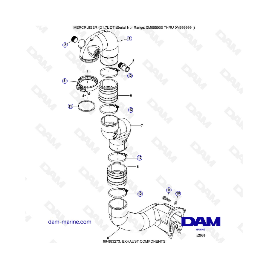 MERCRUISER D1.7L DTI - Exhaust components