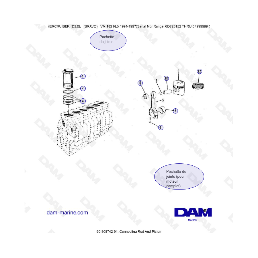 MERCRUISER D3.0L - Connecting rod & piston