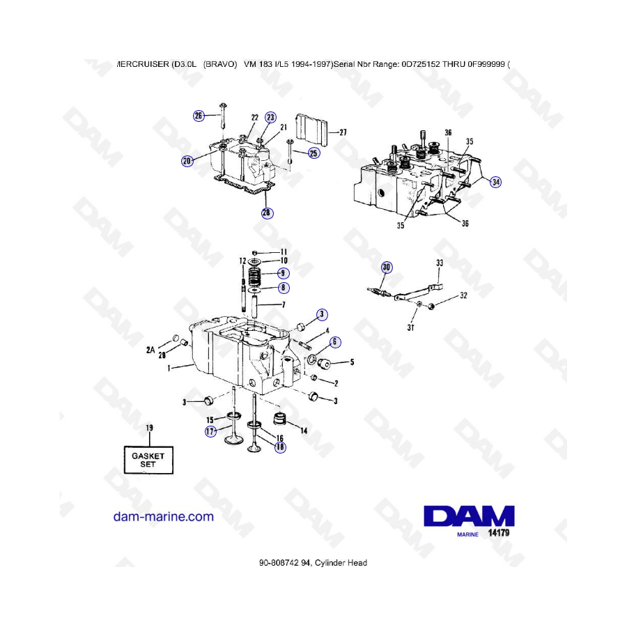 MERCRUISER D3.0L - Cylinder head