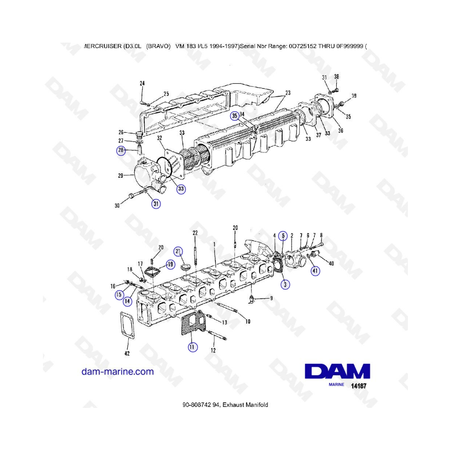 MERCRUISER D3.0L - Exhaust manifold