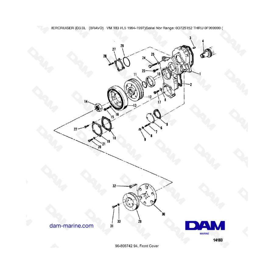 MERCRUISER D3.0L - Front cover