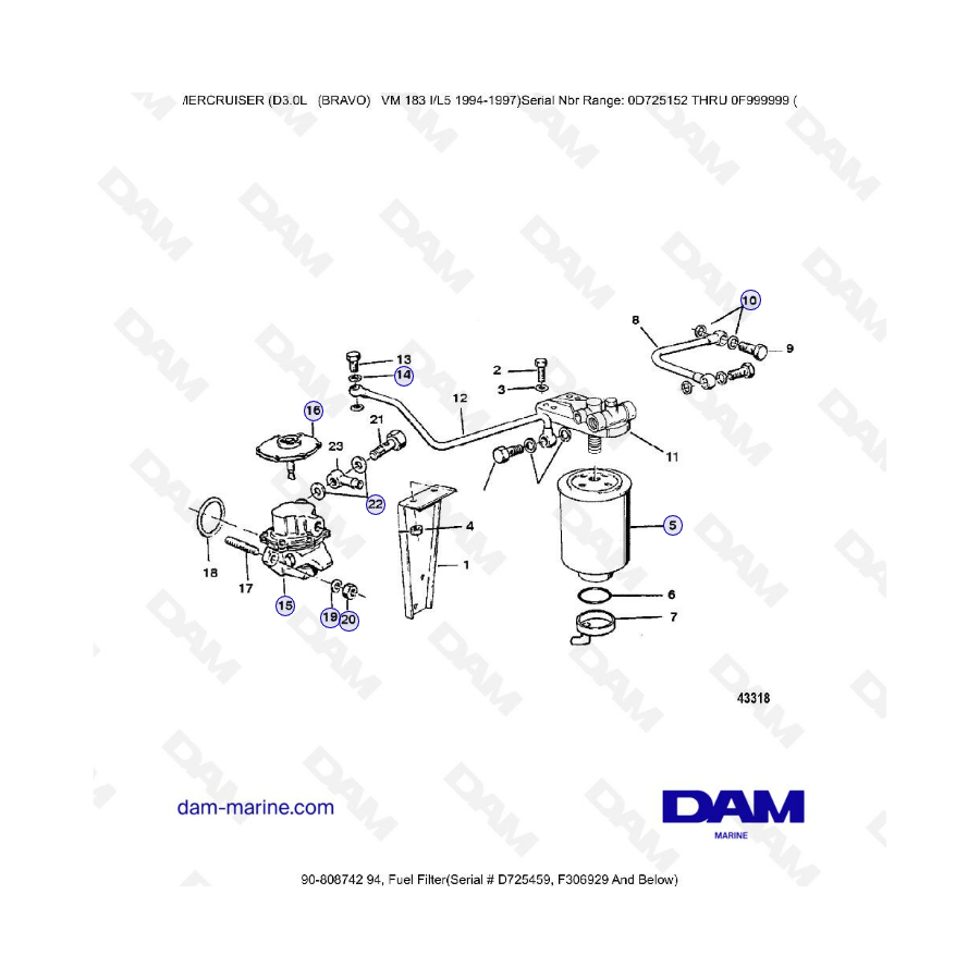 MERCRUISER D3.0L - Filtro de combustible