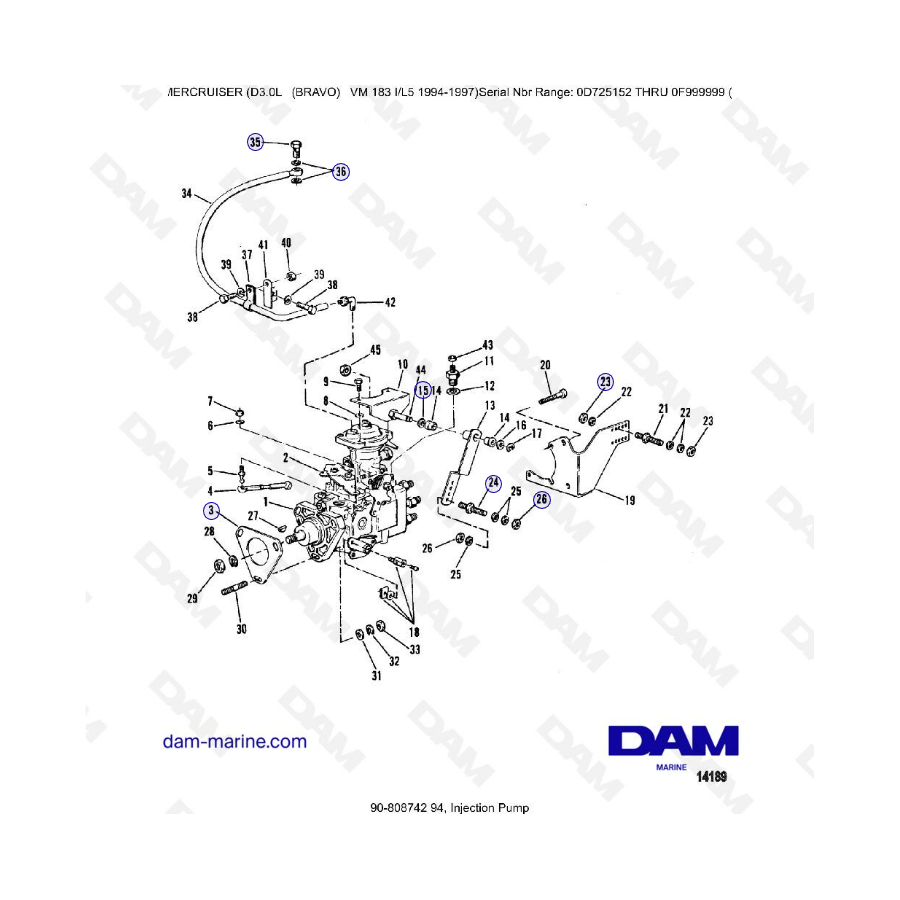 MERCRUISER D3.0L - Injection pump