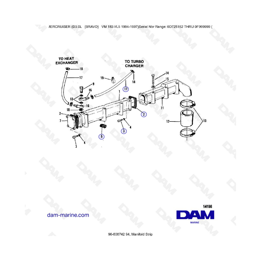 MERCRUISER D3.0L - Manifold strip