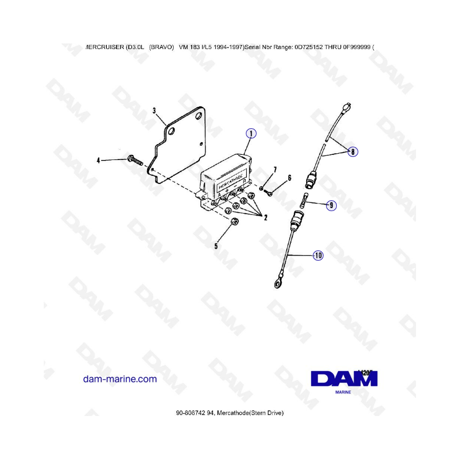 MERCRUISER D3.0L - Mercathode (motor de popa)