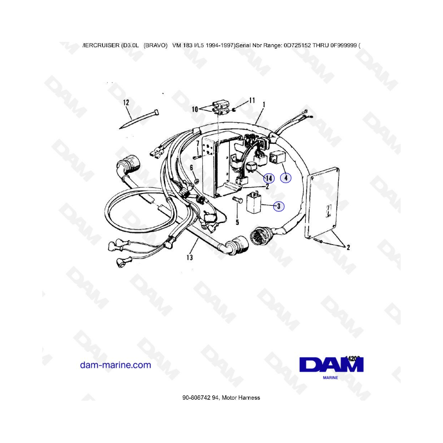 MERCRUISER D3.0L - Arnés de motor