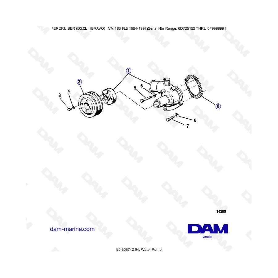 MERCRUISER D3.0L - Bomba de agua