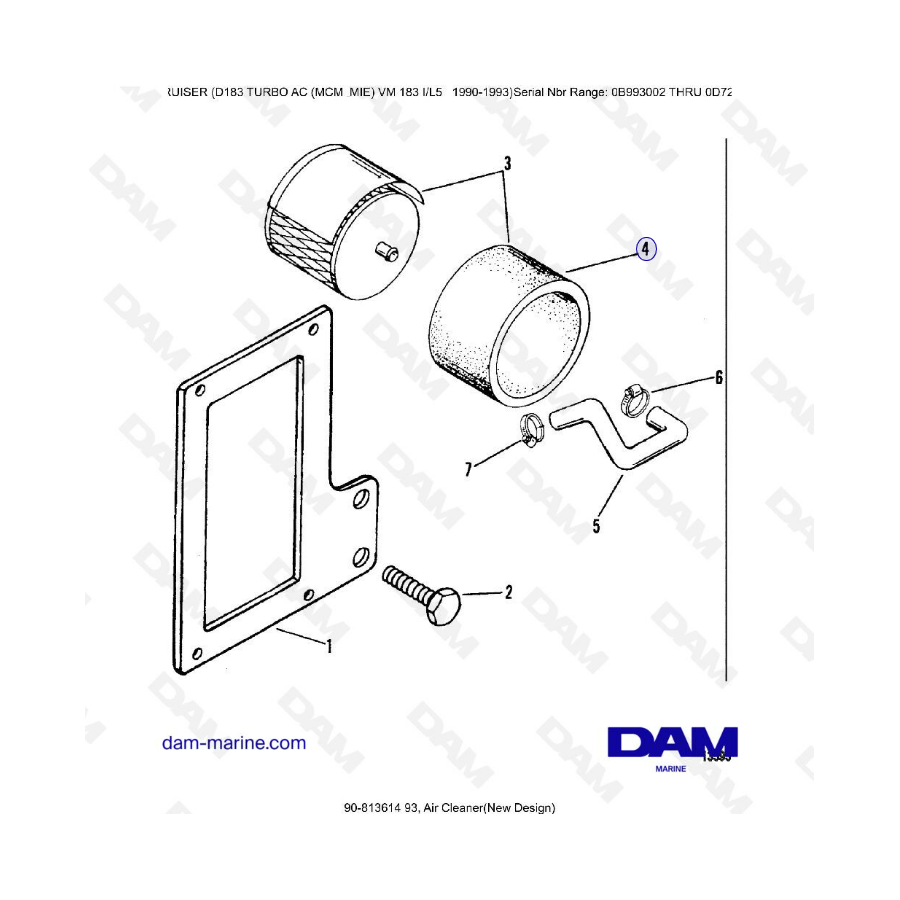 MERCRUISER D183 TURBO AC - Air cleaner (new)