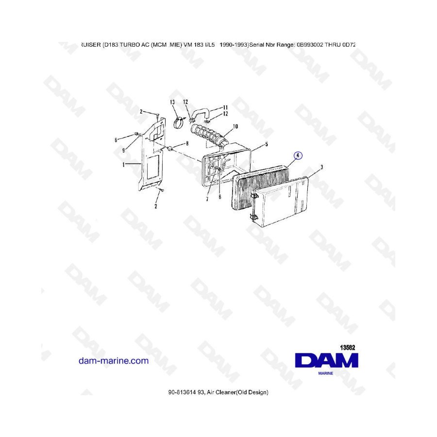 MERCRUISER D183 TURBO AC - Air cleaner (old design)