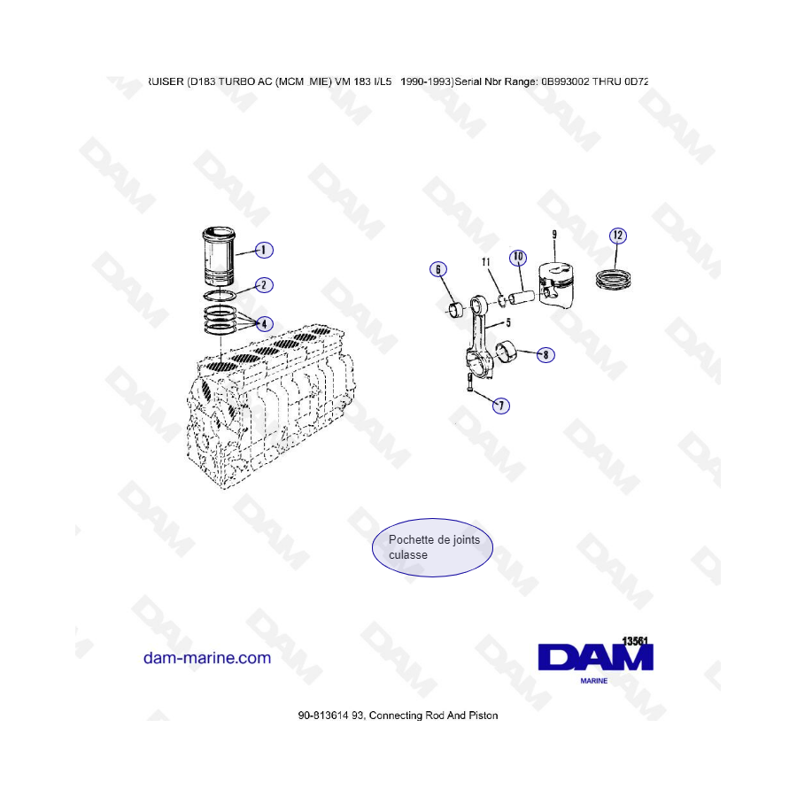 MERCRUISER D183 TURBO AC - Connecting rod & piston