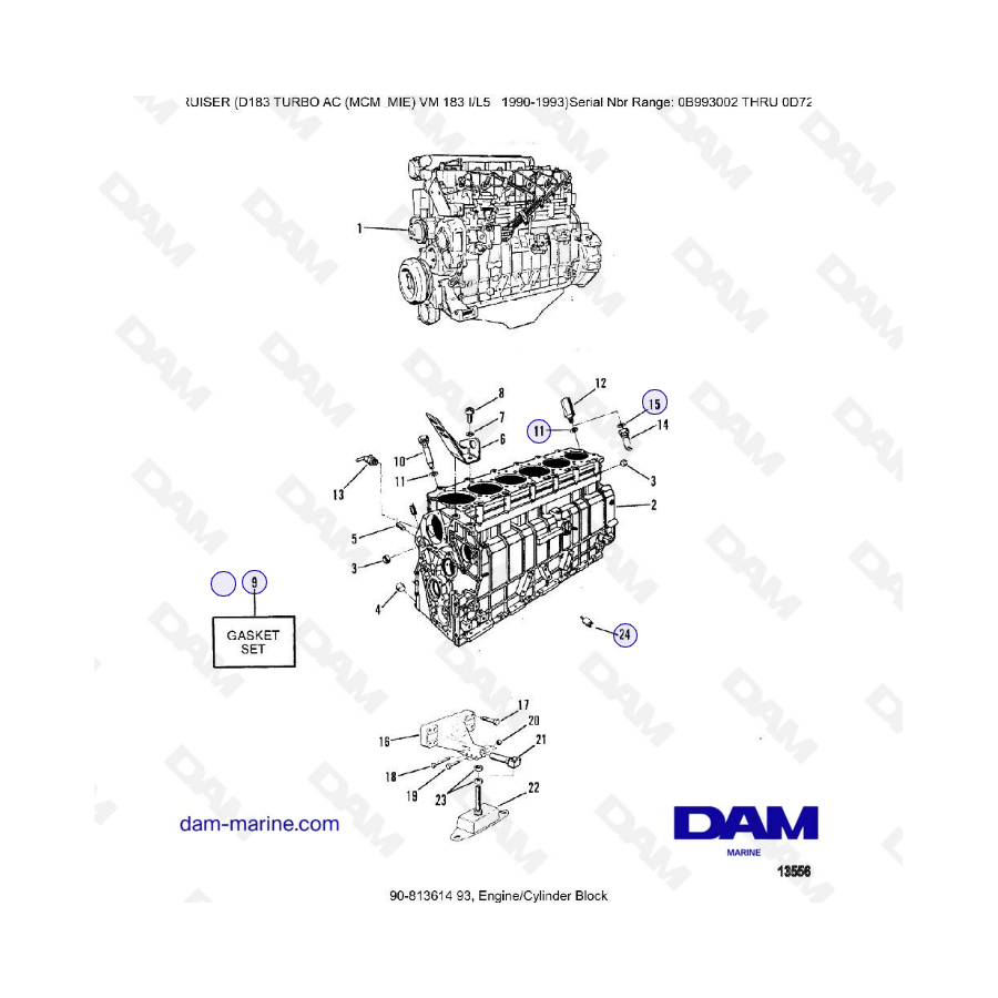 MERCRUISER D183 TURBO AC - Engine & Cylinder block