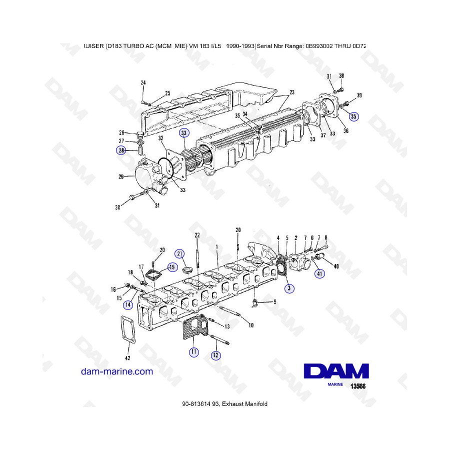 MERCRUISER D183 TURBO AC - Exhaust manifold