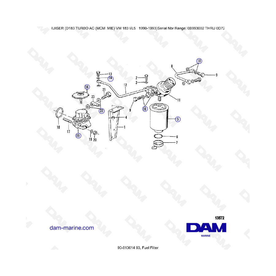 MERCRUISER D183 TURBO AC - Filtro de combustible