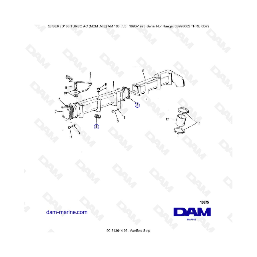 MERCRUISER D183 TURBO AC - Manifold strip