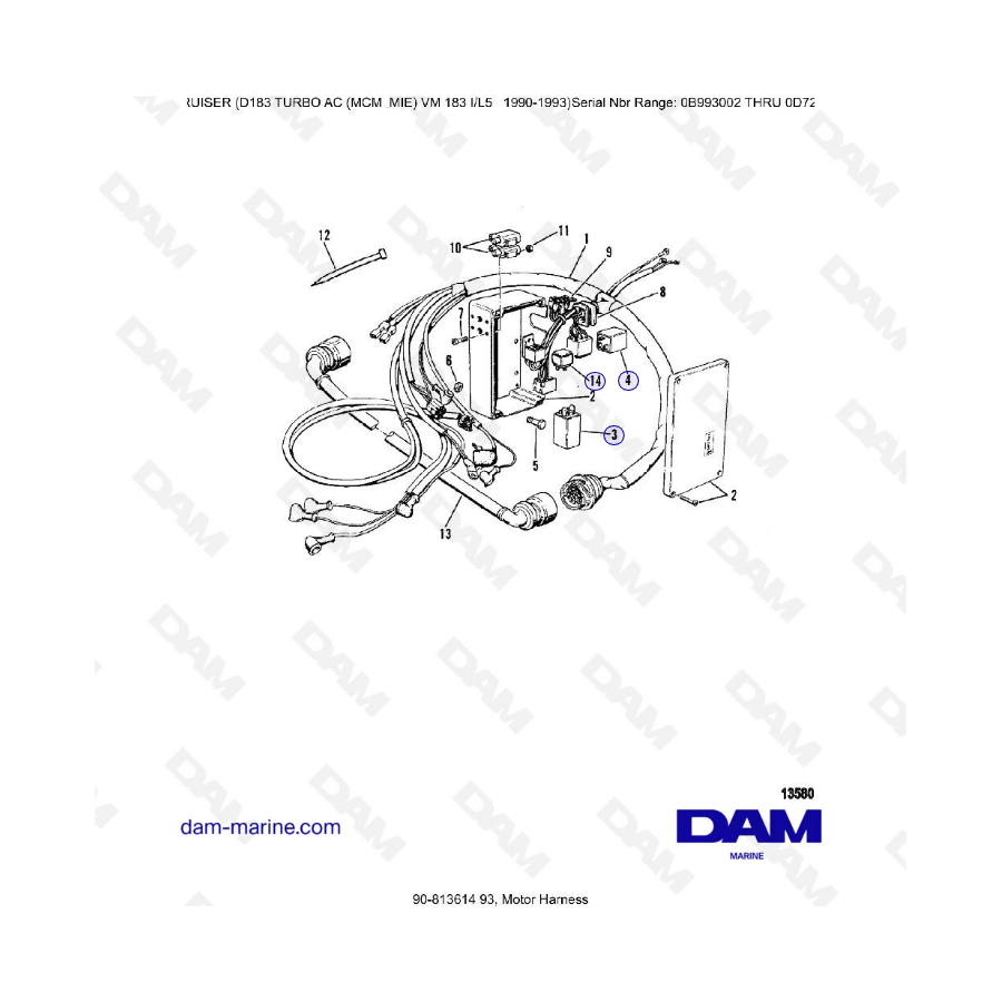 MERCRUISER D183 TURBO AC - Motor harness