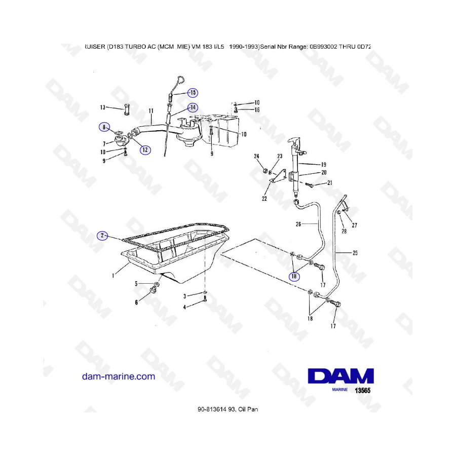 MERCRUISER D183 TURBO AC - Oil pan