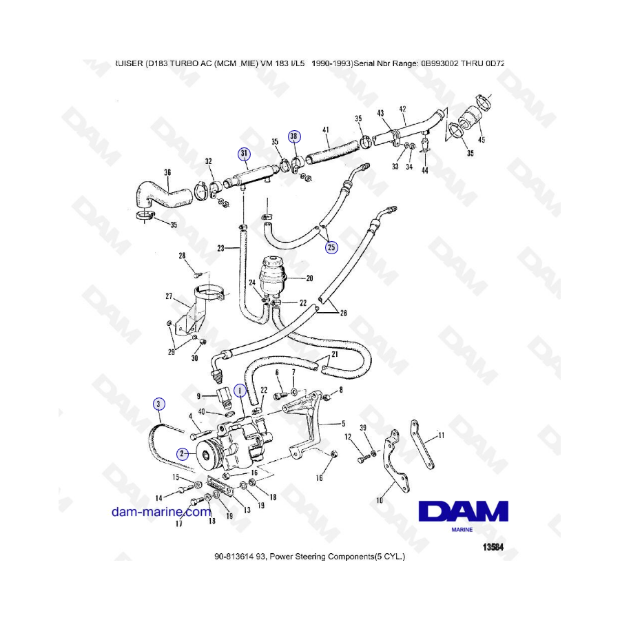 MERCRUISER D183 TURBO AC - Power steering components (5c)