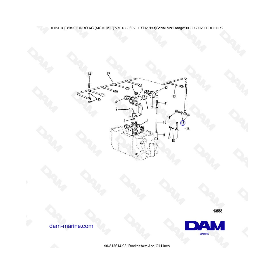 MERCRUISER D183 TURBO AC - Balancines y conductos de aceite