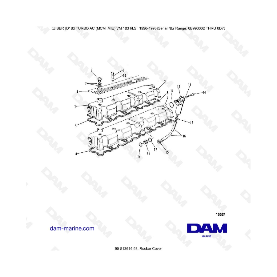 MERCRUISER D183 TURBO AC - Rocker cover